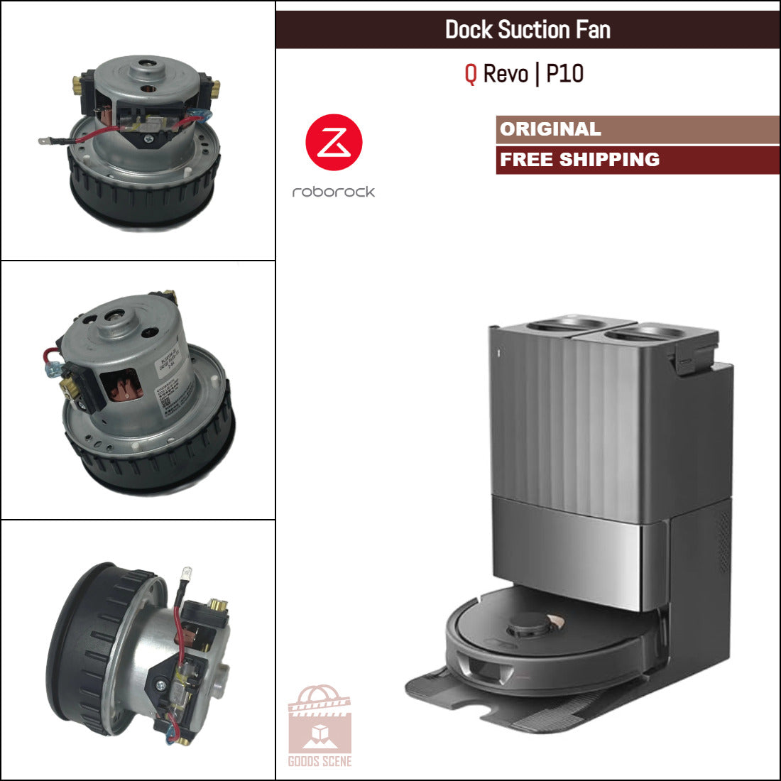 Roborock Q Revo | Original Spare & Repair Parts For Auto Dock: Fan Module & Motor, 220V