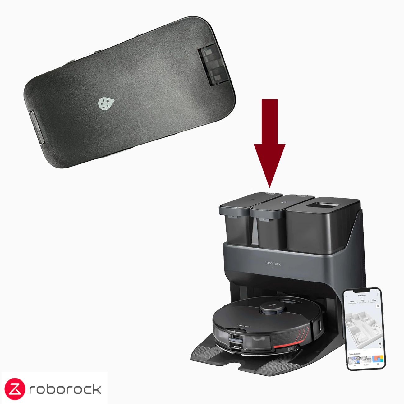 Roborock S7 MaxV Ultra, S7 Pro Ultra | Original Spare Parts & Accessories For Auto-Empty Wash Fill Dock: Water Tanks, Tank Filter, Ramp Plate & Dustbin Cover