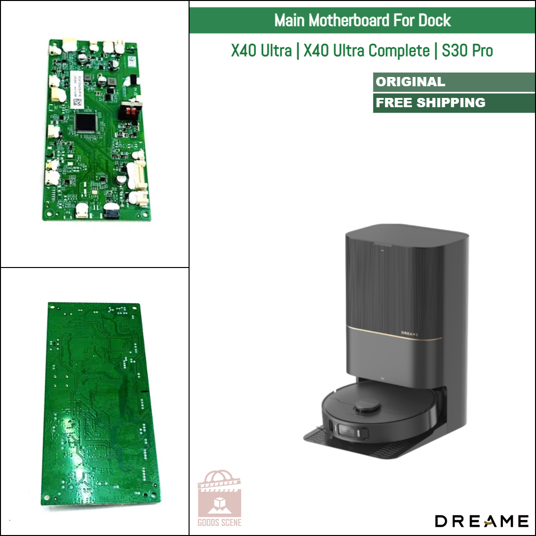 Dreame Bot X40 Ultra, X40 Ultra Complete, S30 Pro | Original Spare & Repair Parts For Auto Dock: Main Motherboard, 220V