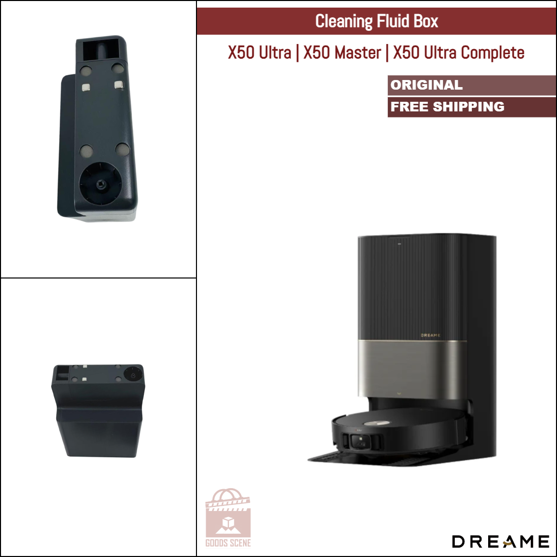 Dreame X50 Ultra, X50 Master, X50 Ultra Complete | Original Spare & Repair Parts For Auto Empty Dock: Cleaning Liquid Box