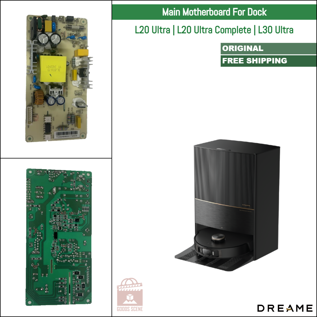 Dreame L20 Ultra, L20 Ultra Complete, L30 Ultra | Original Spare & Repair Parts For Auto Dock: Main Motherboard, 220V