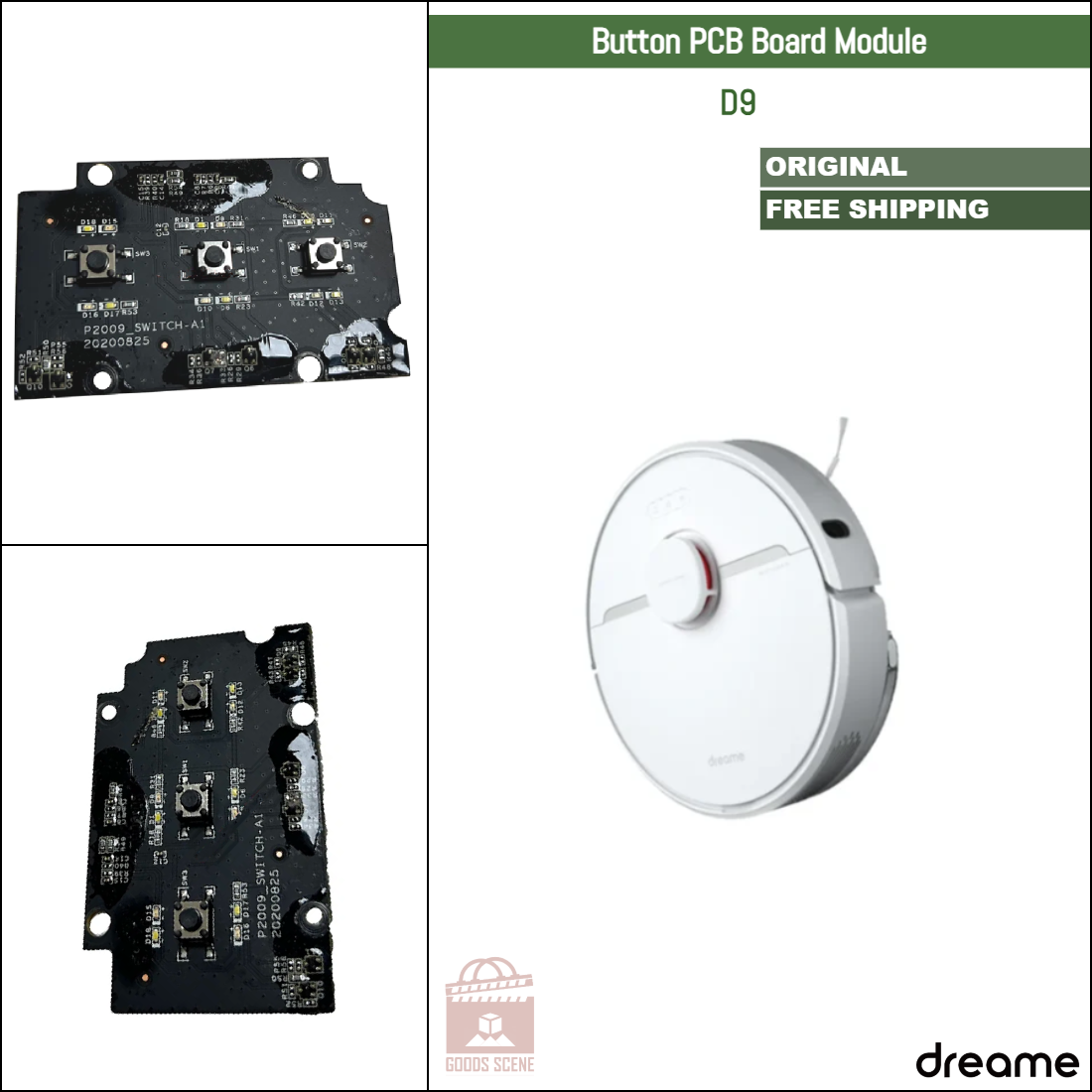 Dreame D9 | Original Spare & Repair Parts: Keys Buttons Panel KeyBoard PCB Module