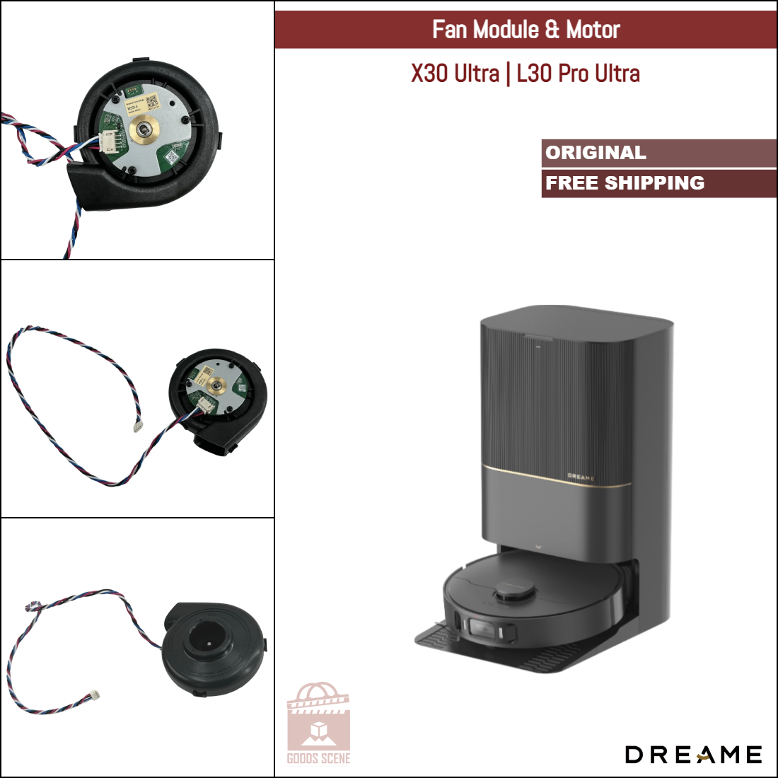Dreame X30 Ultra, L30 Pro Ultra | Original Spare & Repair Parts: Fan Motor Module