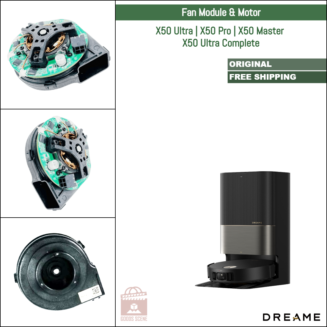 Dreame X50 Ultra, X50 Pro, X50 Master, X50 Ultra Complete | Original Spare & Repair Parts: Fan Motor Module