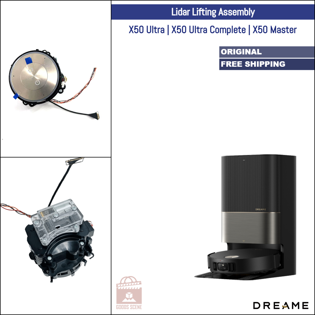 Dreame X50 Ultra, X50 Ultra Complete, X50 Master | Original Spare & Repair Parts: LDS Lidar Lifting Assembly