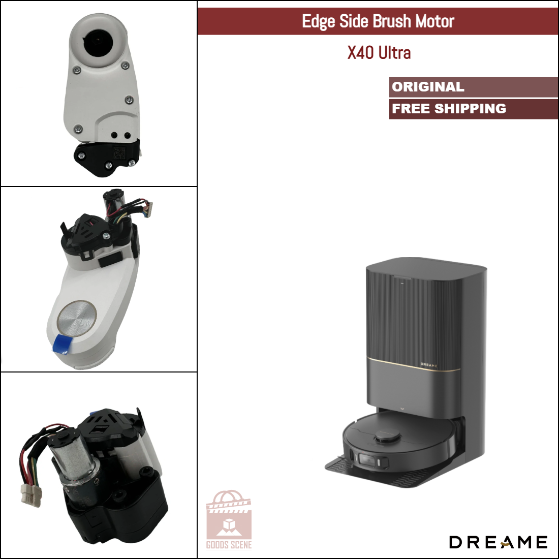 Dreame X40 Ultra | Original Spare & Repair Parts: Edge Side Brush Motor, White