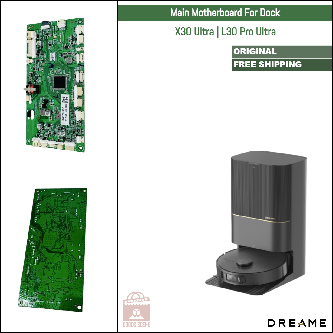 Dreame Bot X30 Ultra, L30 Pro Ultra | Original Spare & Repair Parts For Auto Dock: Main Motherboard, 220V