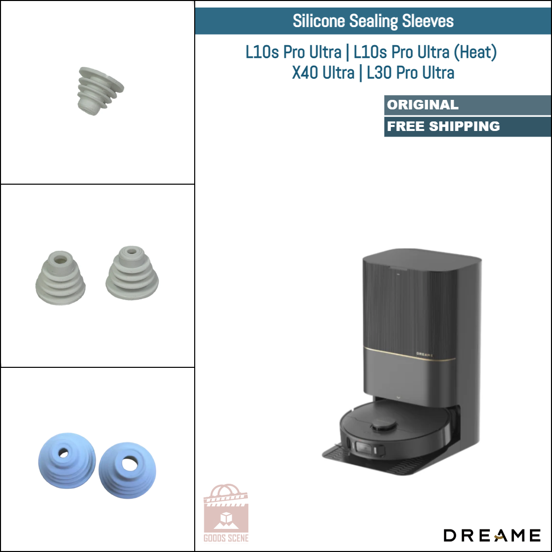 Dreame L10s Pro Ultra, L10s Pro Ultra (Heat), X40 Ultra, L30 Pro Ultra | Original Spare & Repair Parts For Auto Empty Dock: Silicone Sealing Sleeves