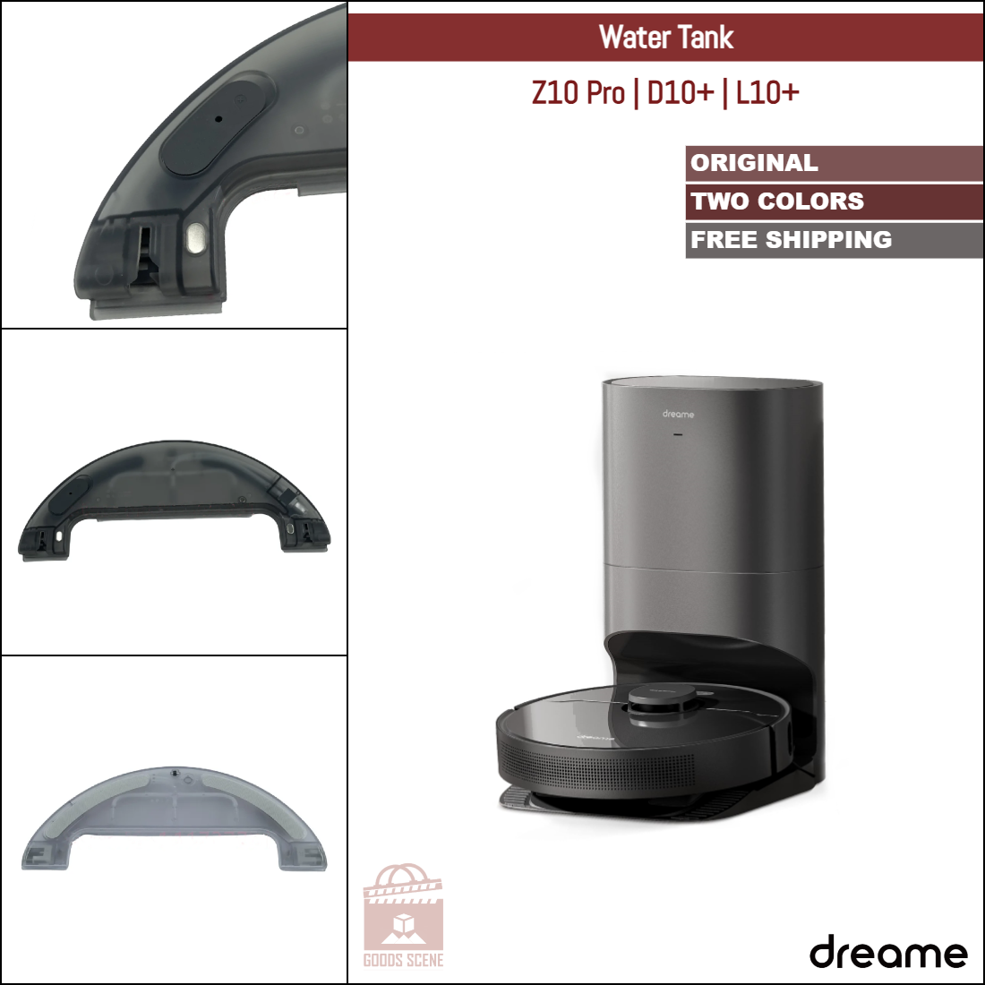 Dreame Z10 Pro, D10+, L10+ | Original Spare Parts & Accessories: Black & White Water Tanks