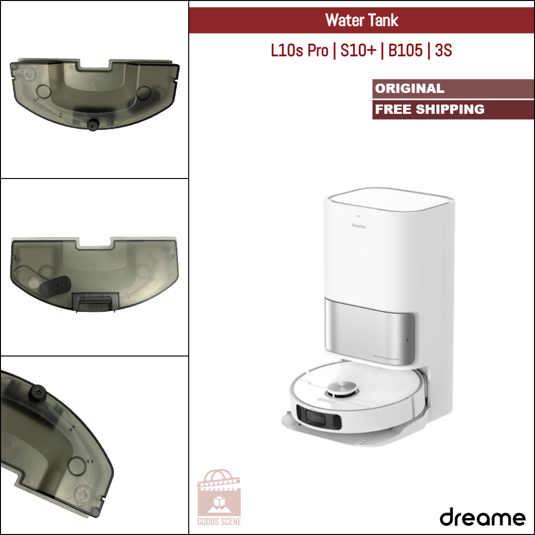Dreame L10s Pro, S10+, B105, 3S | Original Spare Parts & Accessories: Water Tank