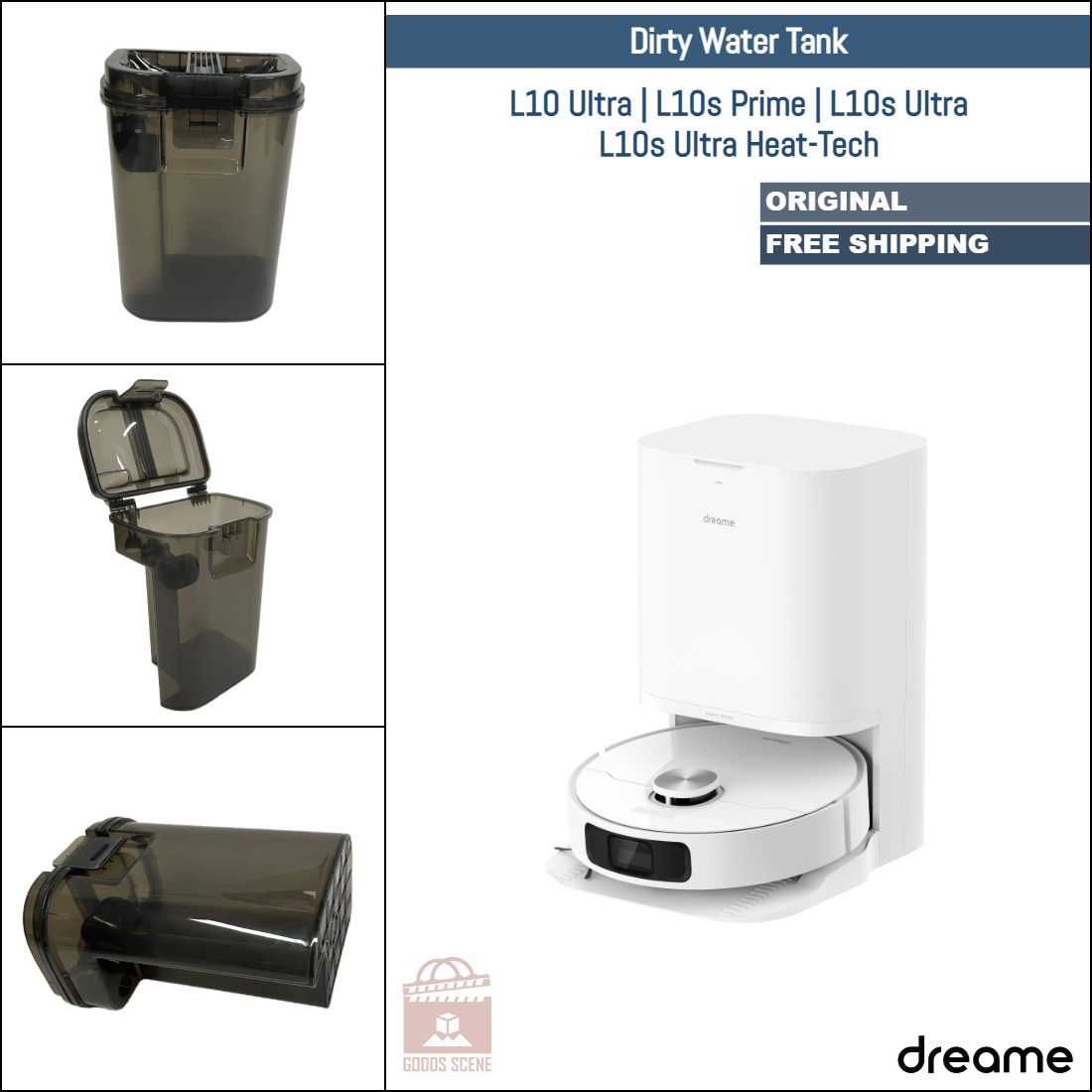 Dreame L10 Ultra, L10s Prime, L10s Ultra, L10s Ultra Heat-Tech | Original Spare Parts & Accessories For Auto Dock: Dirty Water Tank
