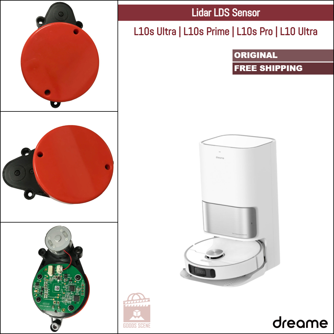 Dreame L10s Ultra, L10s Prime, L10s Pro, L10 Ultra | Original Spare & Repair Parts: LDS Laser Lidar Sensor