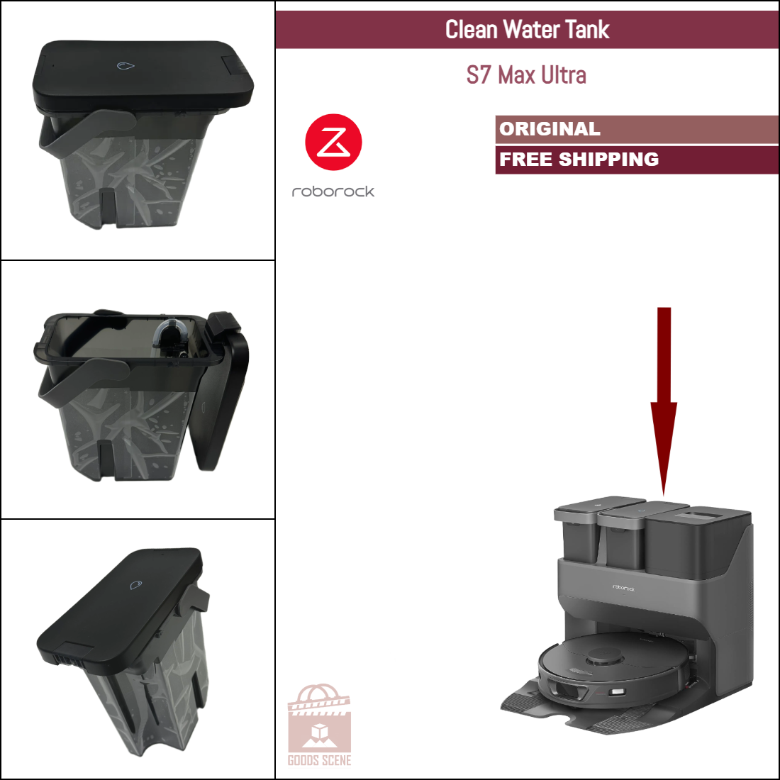 Roborock S7 Max Ultra | Original Spare Parts & Accessories For Auto-Empty Wash Fill Dock: Clean Water Tank