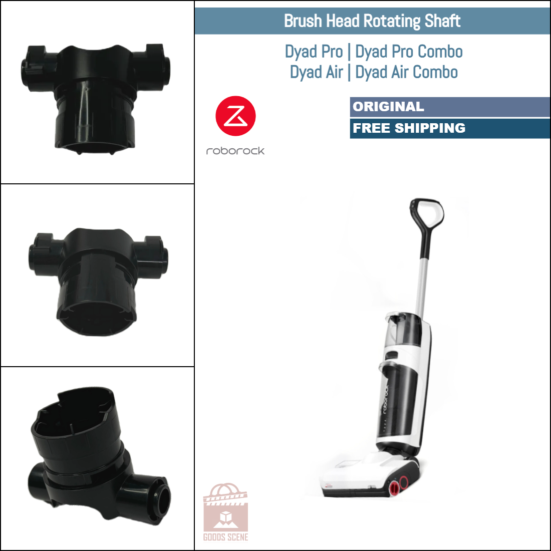 Roborock Dyad Pro, Dyad Pro Combo, Dyad Air, Dyad Air Combo | Original Spare & Repair Parts: Brush Head Rotating Shaft