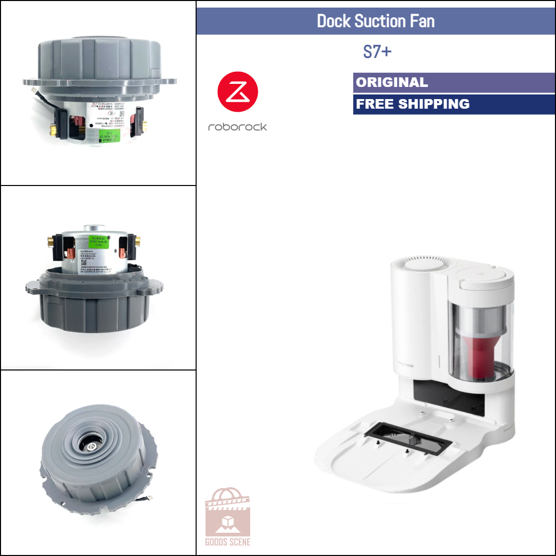 Roborock S7+ | Original Spare & Repair Parts For Auto Empty Dock: Fan Module & Motor, 100V-220V