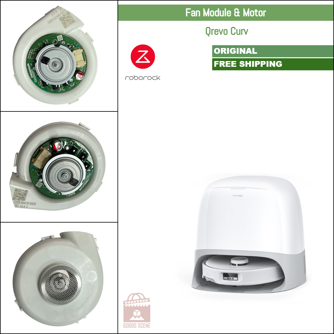 Roborock Qrevo Curv | Original Spare & Repair Parts: Fan Motor Module 18500Pa