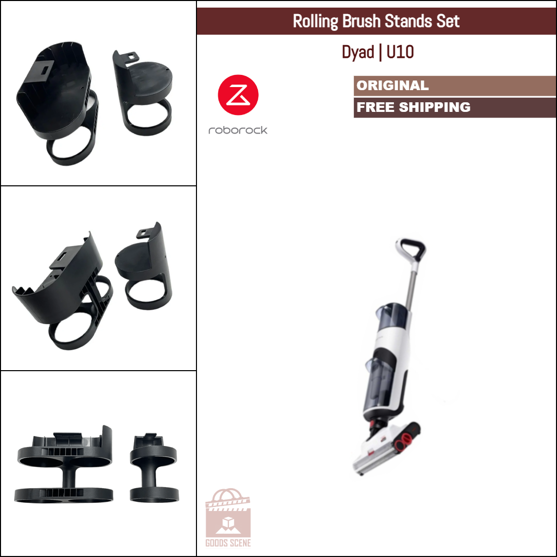 Roborock Dyad, U10 | Original Spare Parts & Accessories: Rolling Brush Stands Set