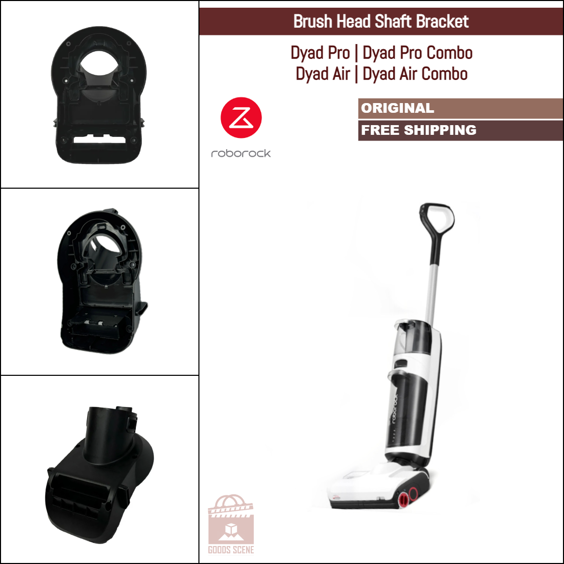 Roborock Dyad Pro, Dyad Pro Combo, Dyad Air, Dyad Air Combo | Original Spare & Repair Parts: Brush Head Shaft Bracket