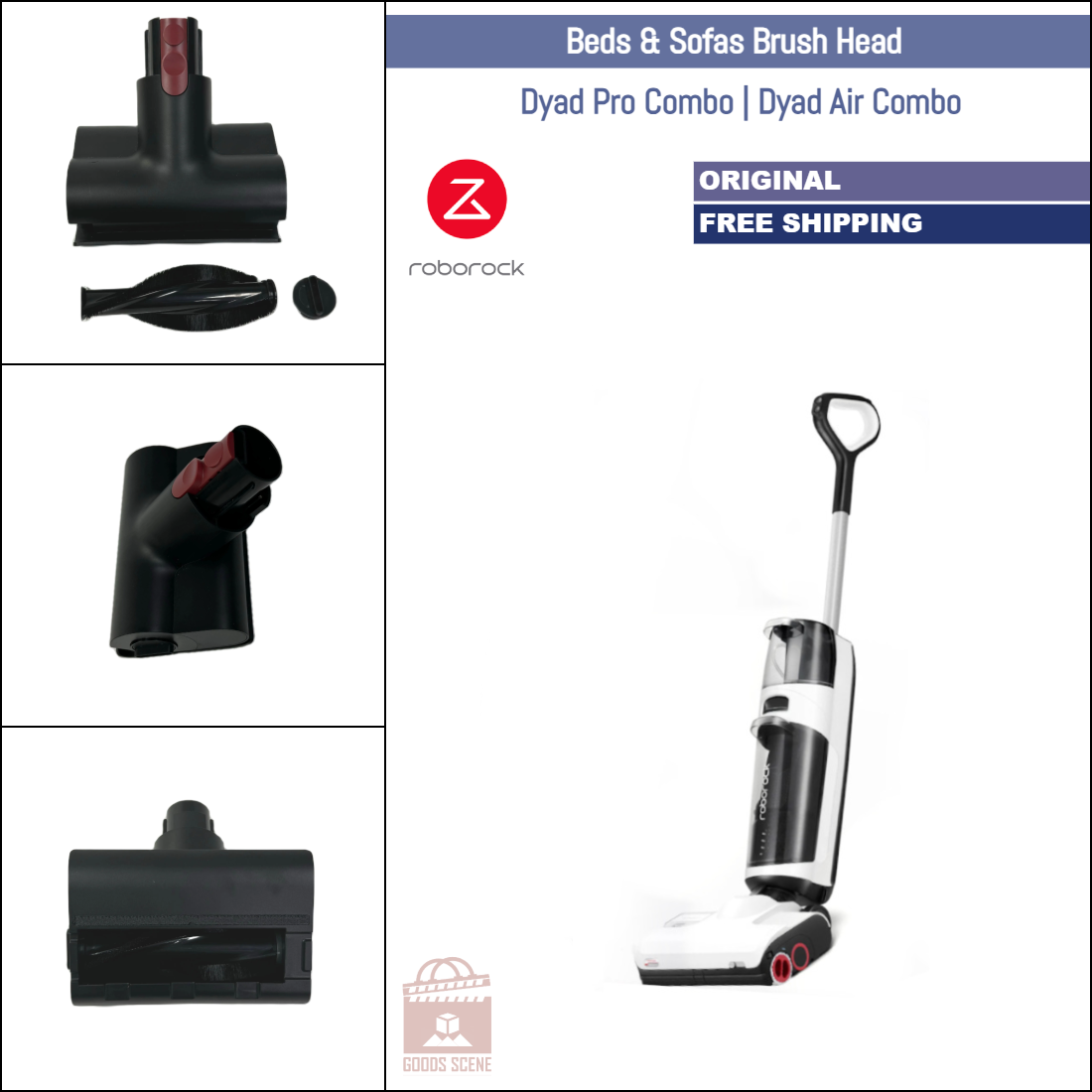 Roborock Dyad Pro Combo, Dyad Air Combo | Original Spare Parts & Accessories: Beds & Sofas Brush Head Assembly