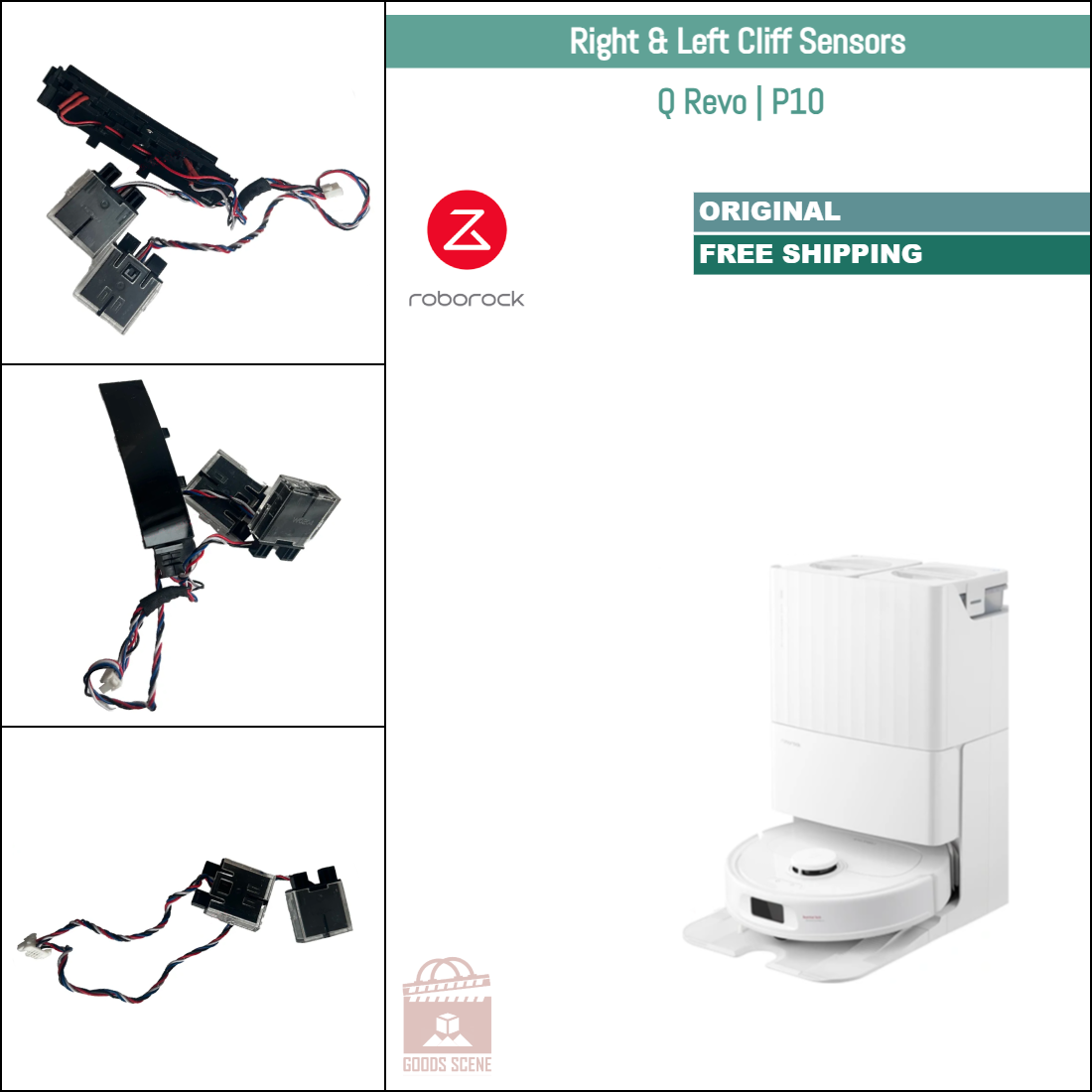 Roborock Q Revo, P10 | Original Spare & Repair Parts: Right & Left Cliff Sensors With Wall Sensor Assembly
