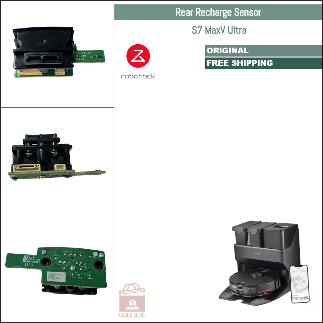 Roborock S7 MaxV Ultra | Original Spare & Repair Parts For Auto Dock: Rear Recharge Sensor