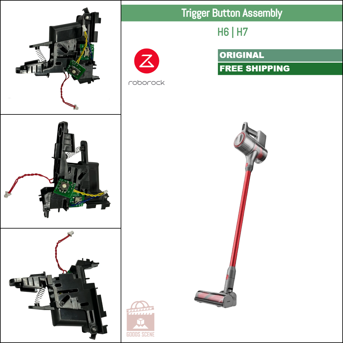 Roborock H6, H7 | Original Spare & Repair Parts: Trigger Switch Button Assembly