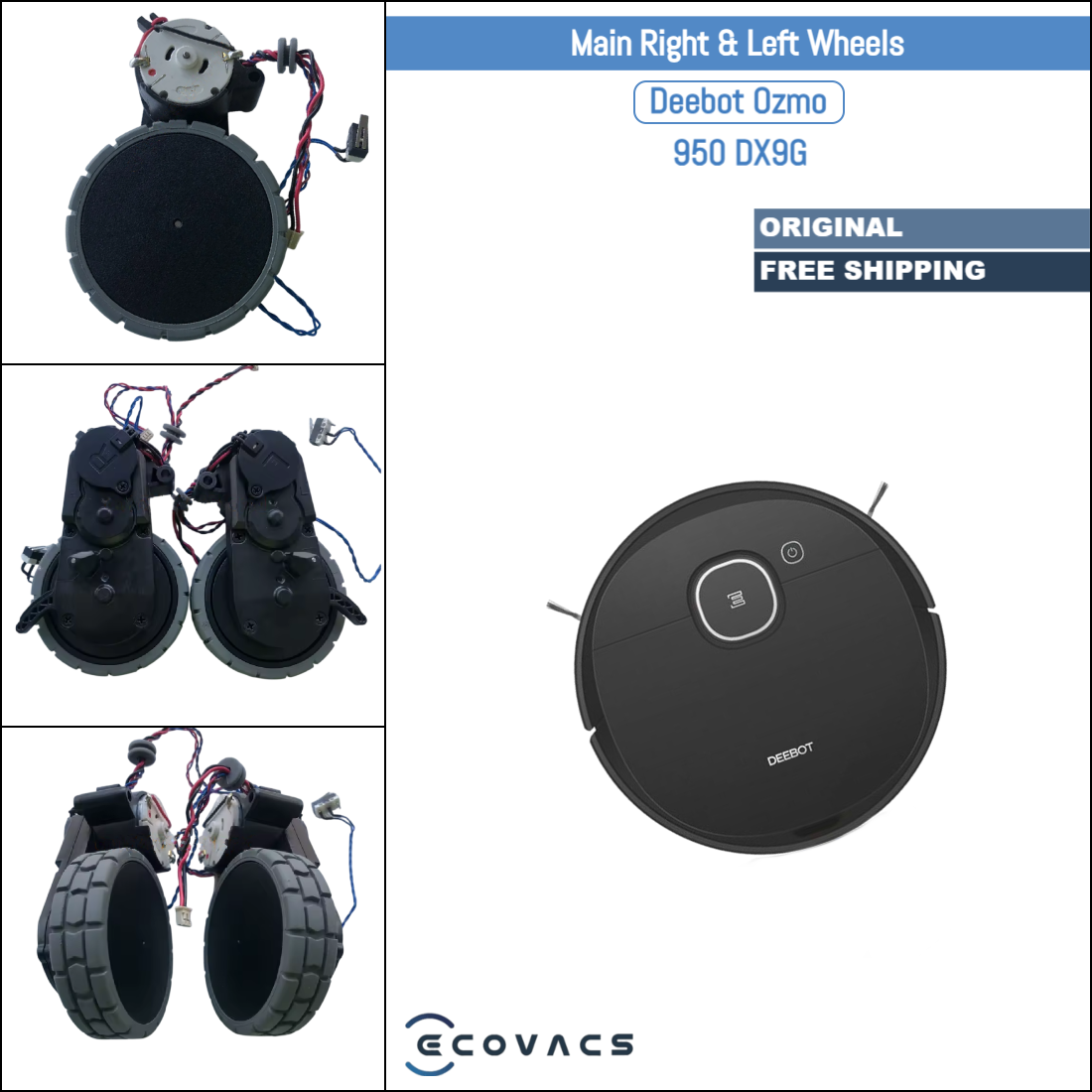 Roborock S6, S60, S61, S65 | Originale Ersatz- und Reparaturteile: Haupträder rechts und links