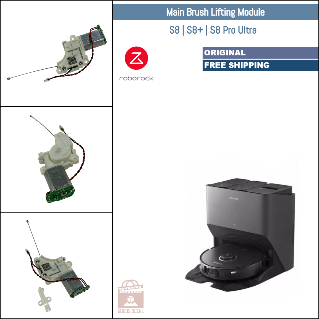 Roborock S8, S8+, S8 Pro Ultra | Original Spare & Repair Parts: Main Brush Lifting Module