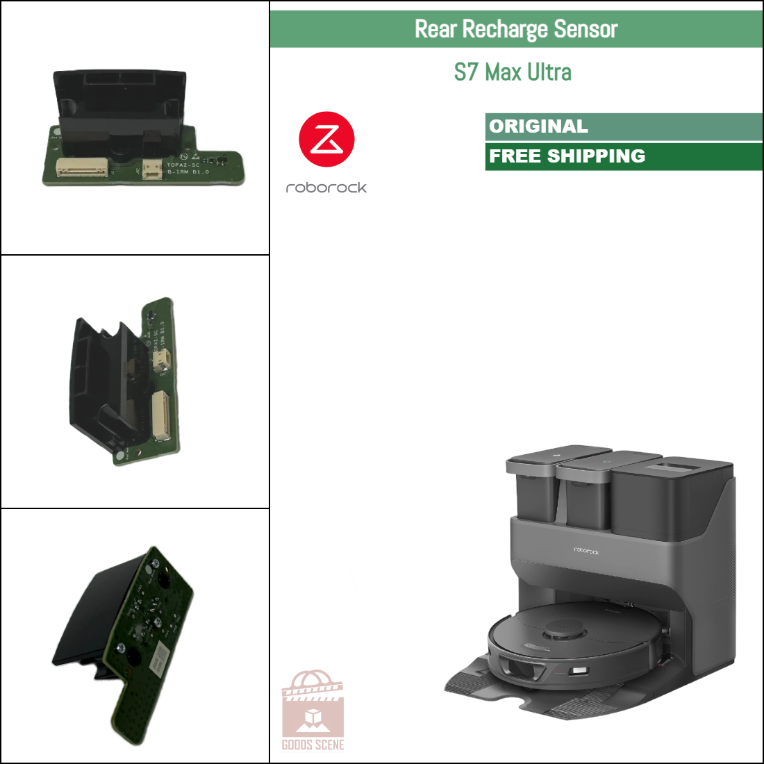 Roborock S7 Max Ultra | Original Spare & Repair Parts For Auto Dock: Rear Recharge Sensor