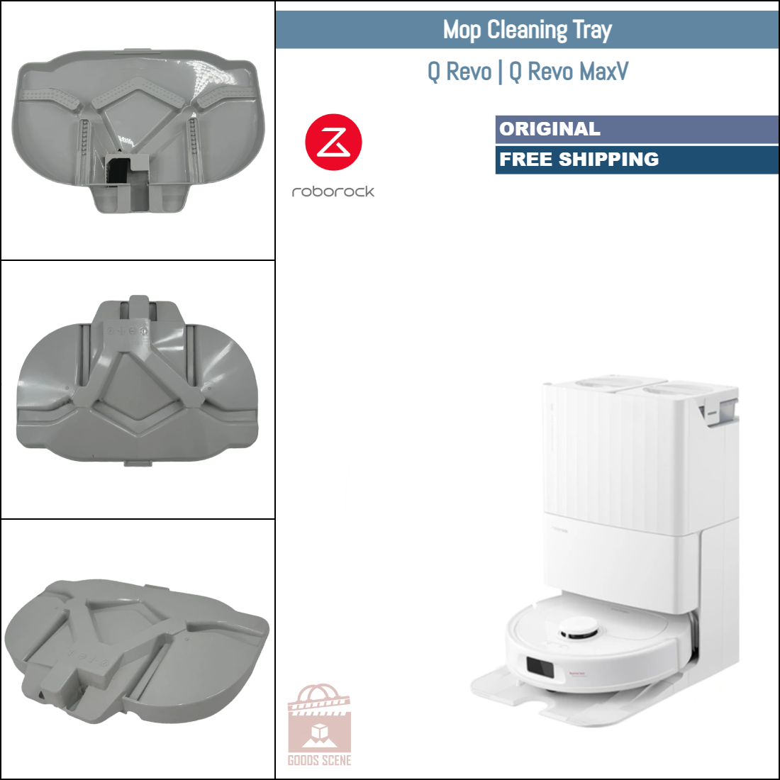 Roborock Q Revo, Q Revo MaxV | Original Spare Parts & Accessories For Auto Dock:  Mop Cleaning Dock Tray