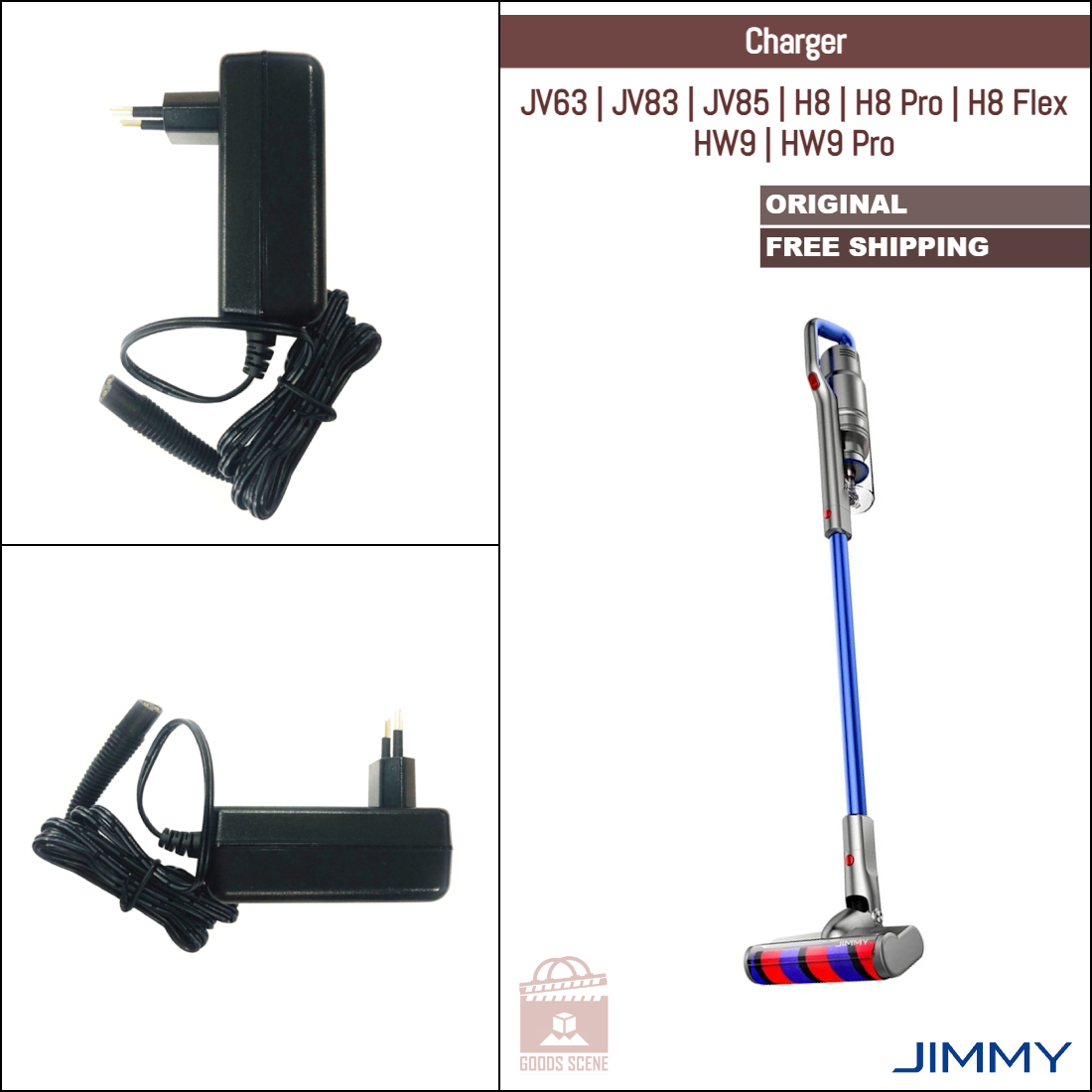 Jimmy JV63, JV83, JV85, H8, H8 Pro, H8 Flex, HW9, HW9 Pro | Original Spare Parts & Accessories: Charger