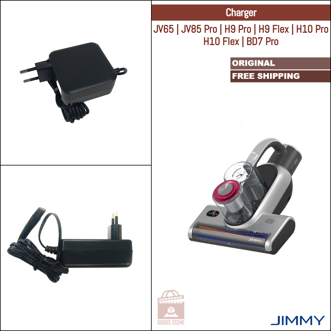 Jimmy JV65, JV85 Pro, H9 Pro, H9 Flex, H10 Pro, H10 Flex, BD7 Pro | Original Spare Parts & Accessories: Charger