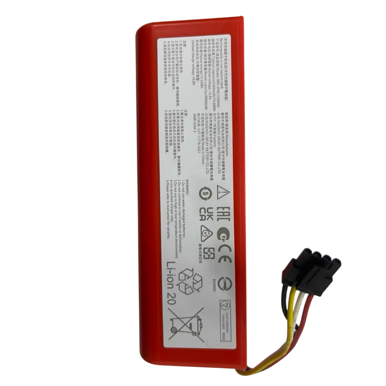 Roborock S4, S5, S6, S6 Pure, S7, S8, Q5, Q7, Q Revo MaxV Pro und verschiedene Modelle | Originale Ersatz- und Reparaturteile: OEM-Akkuersatz, 5200 mAh
