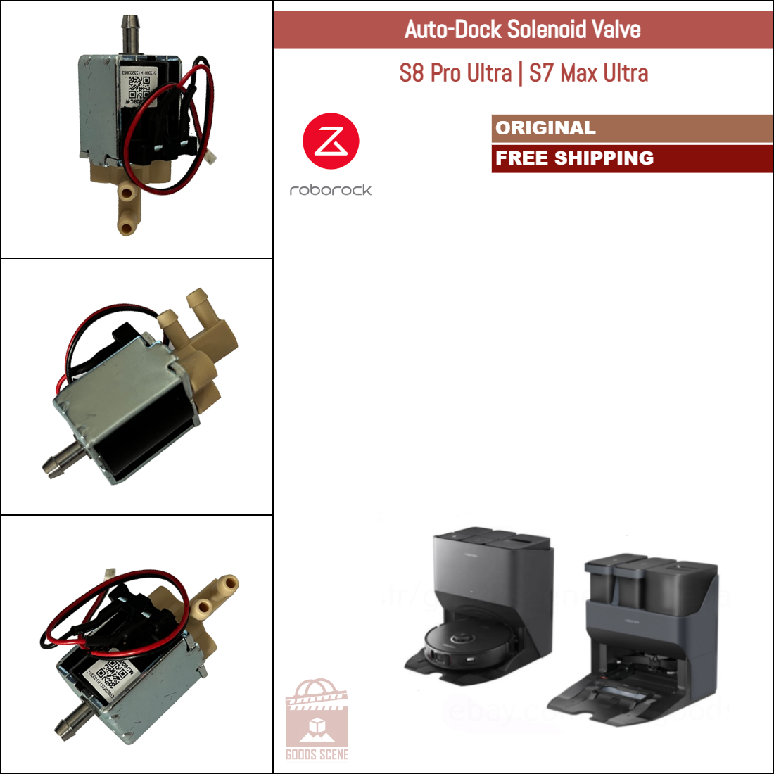 Roborock S8 Pro Ultra, S7 Max Ultra | Original Spare Parts & Accessories For Auto Dock: Solenoid Valve