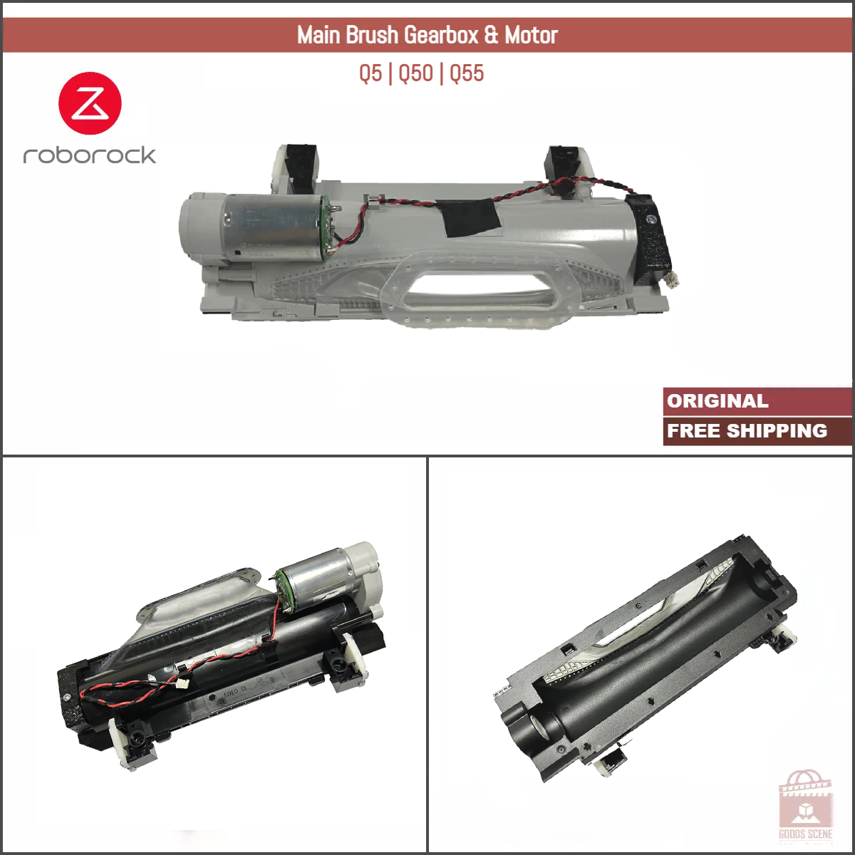 Roborock Q5, Q50, Q55 | Original Spare & Repair Parts: Main Brush Gearbox Motor With Housing