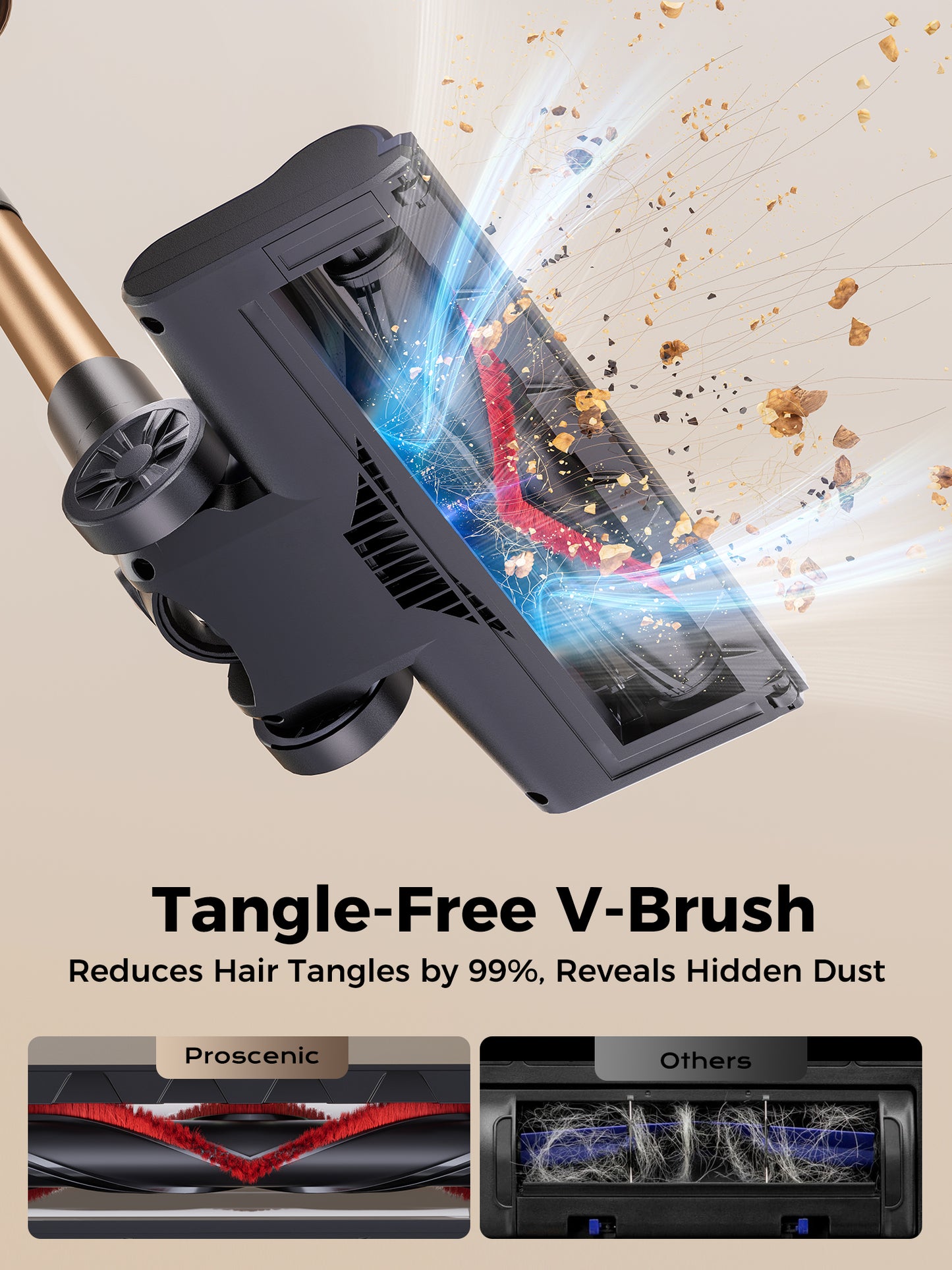 Proscenic P11 Ultra Cordless Stick Vacuum Cleaner | 50KPa Suction & Green Laser