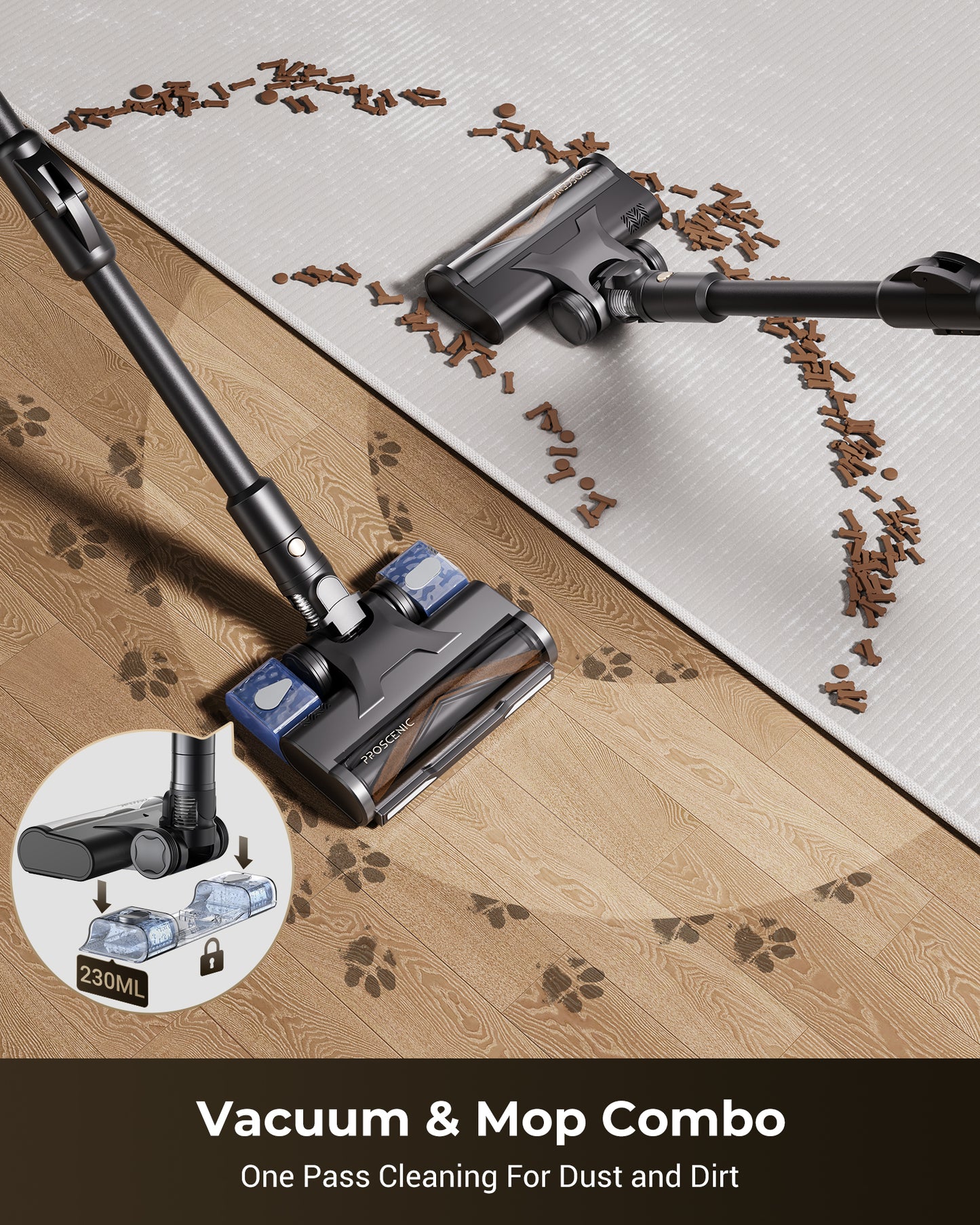 Proscenic P20 OnePass Cordless Stick Vacuum Cleaner | 70KPa Suction & Vacuum Mop