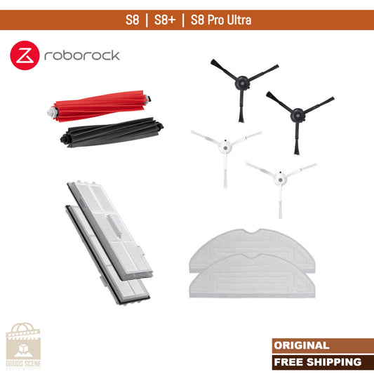 Roborock S8, S8+, S8 Pro Ultra | Original Consumable Parts & Accessories: Brushes, Mops, & HEPA Filters