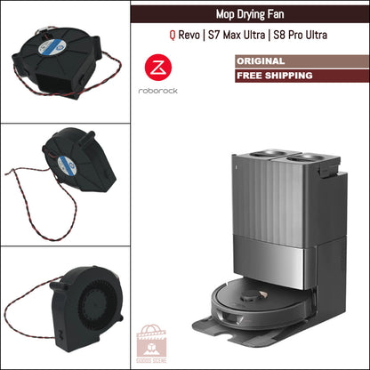 Roborock Q Revo, S7 Max Ultra, S8 Pro Ultra | Originale OEM-reparasjonsdeler: Mopp-tørkeviftemotormodul