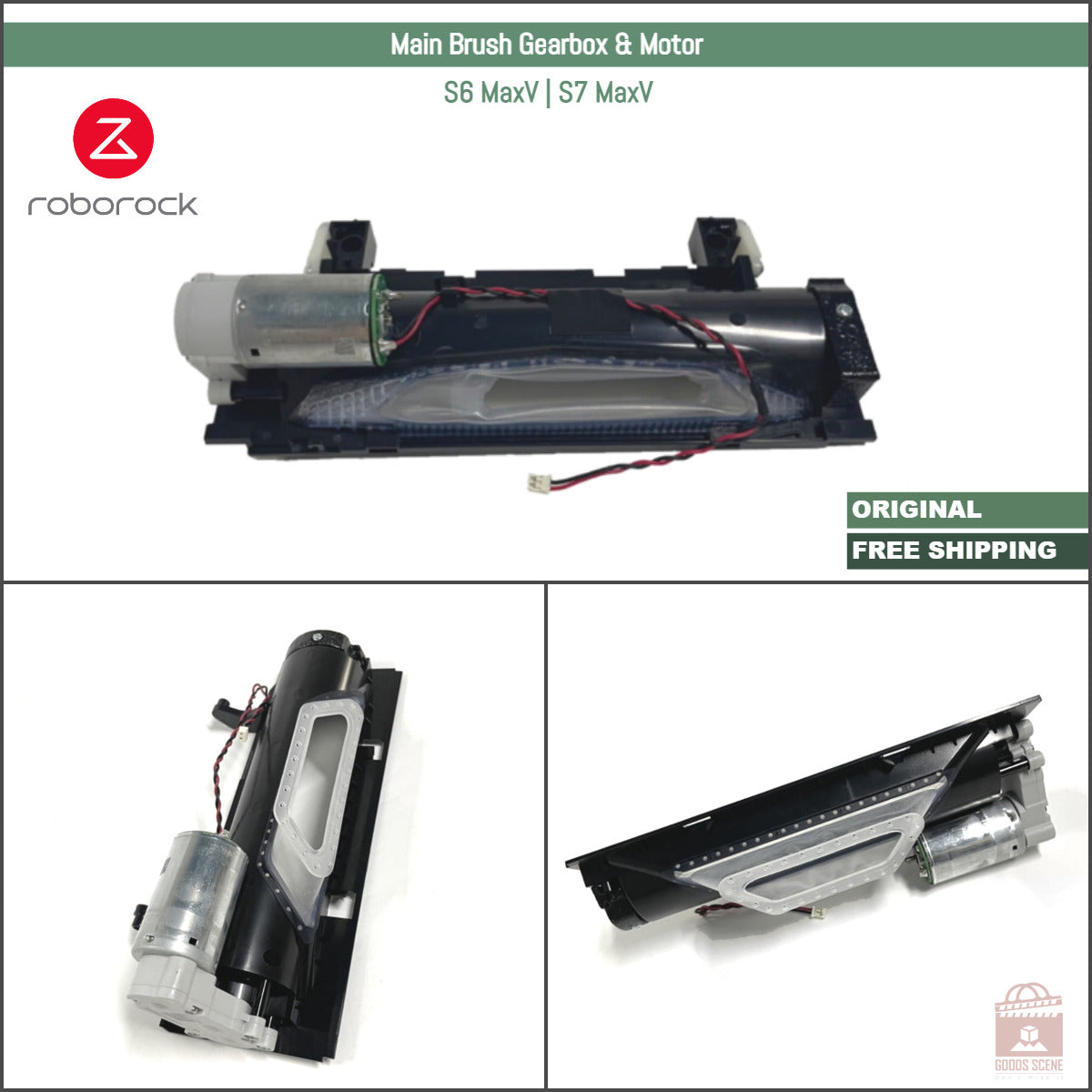 Roborock S6 MaxV, S7 Max Ultra, S7 MaxV Ultra | Original Spare & Repair Parts: Main Brush Gearbox Motor With Housing