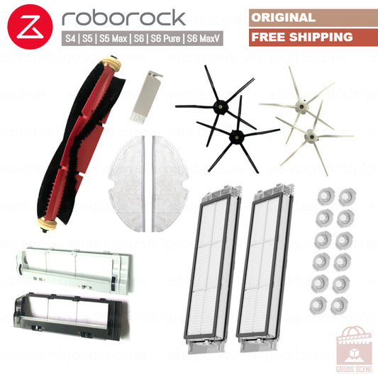 Roborock S4, S5 & S6 Serieses | Original Accessories & Spare Parts: Brushes, Mops, HEPA Filters & Main Brush Covers