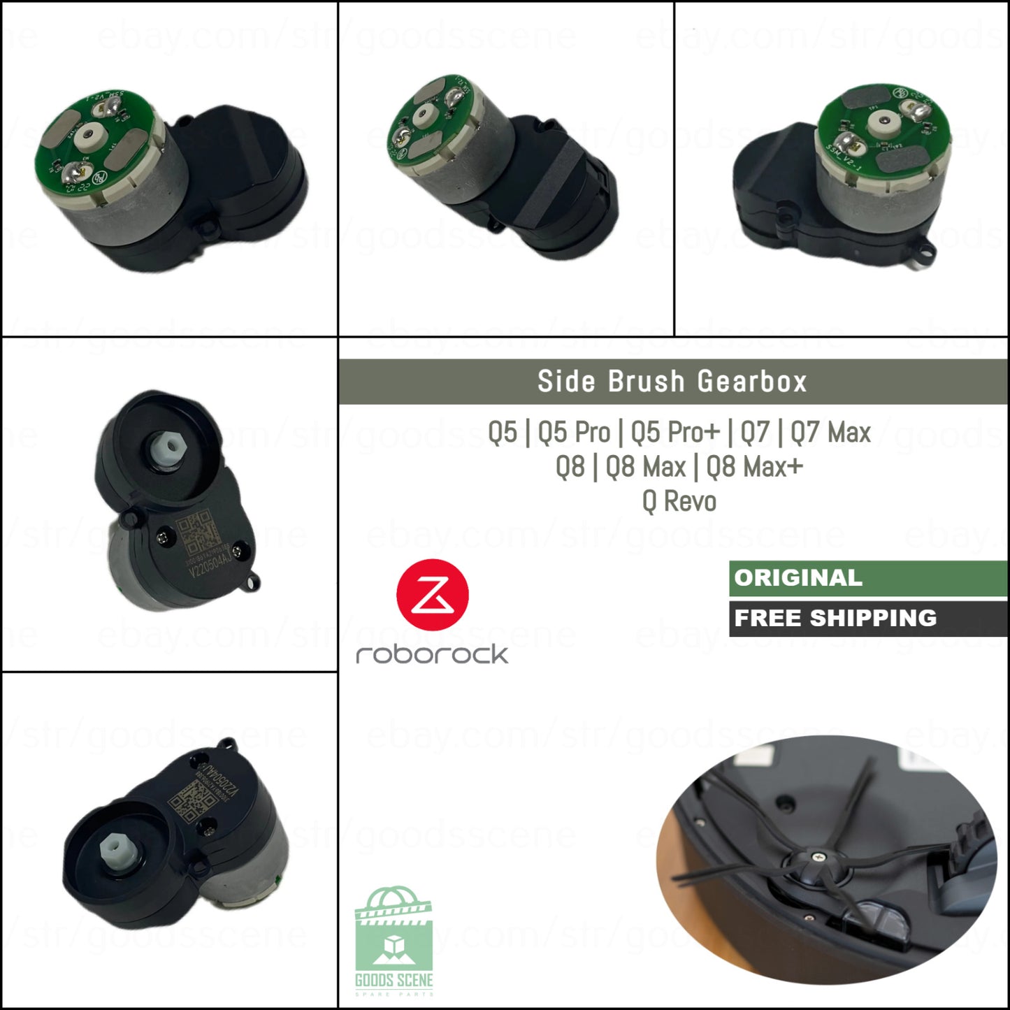 Roborock Q Revo, Q5 Pro, Q7 Max, Q8 Max Serieses | Original Spare & Repair Parts: Side Brush Gearbox Motor