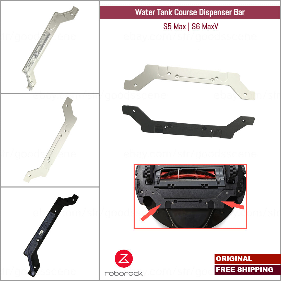 Roborock S5 Max, S6 MaxV | Original Spare & Repair Parts: Dispenser Bar Course Of Water Tank