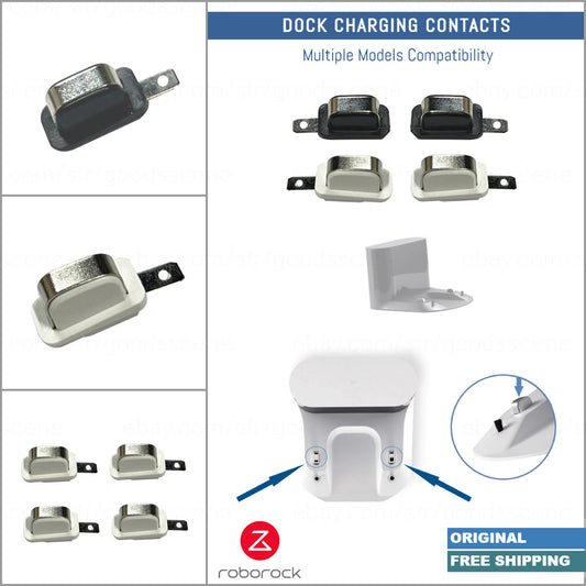 Roborock-Serien S4, S5, S6, S7, S8 und Q7 | Originale Ersatz- und Reparaturteile: Ladekontaktstücke für Standard-Dock-Ladegerät – Schwarz oder Weiß