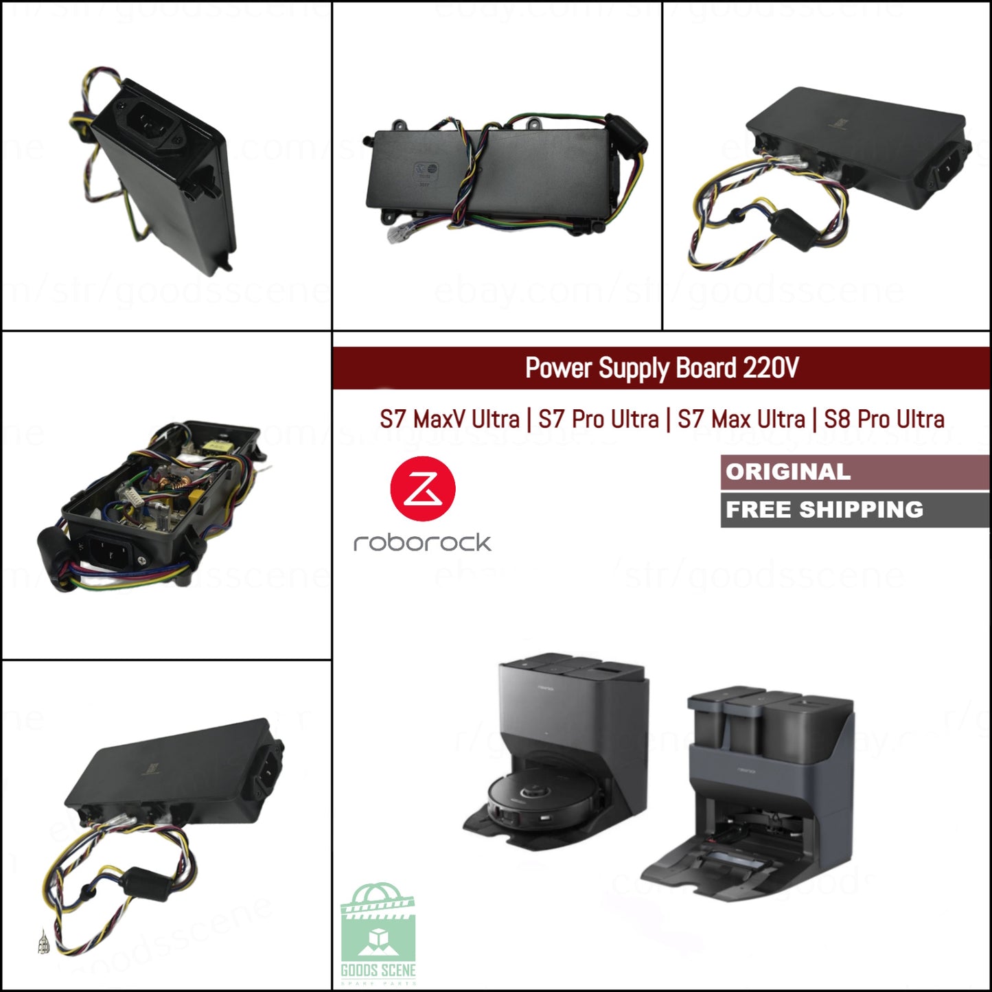 Roborock S7 MaxV Ultra, S7 Max Ultra, S7 Pro Ultra, S8 Pro Ultra | Originale Ersatz- und Reparaturteile für Auto Dock: Netzteilplatine 220 V