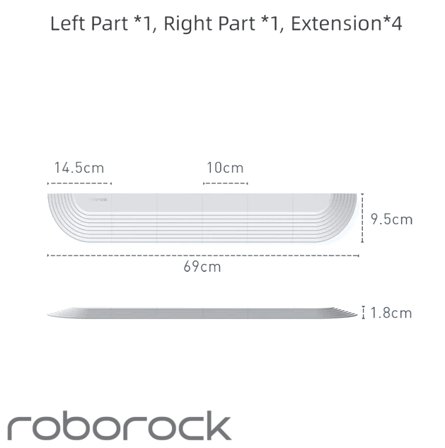 Roborock S4 Max, S5 Max, S6 Pure, S6 MaxV, S7, Q5, Q7, Q Revo og forskjellige modeller | Originale reservedeler og tilbehør: Døråpningshjelperampe