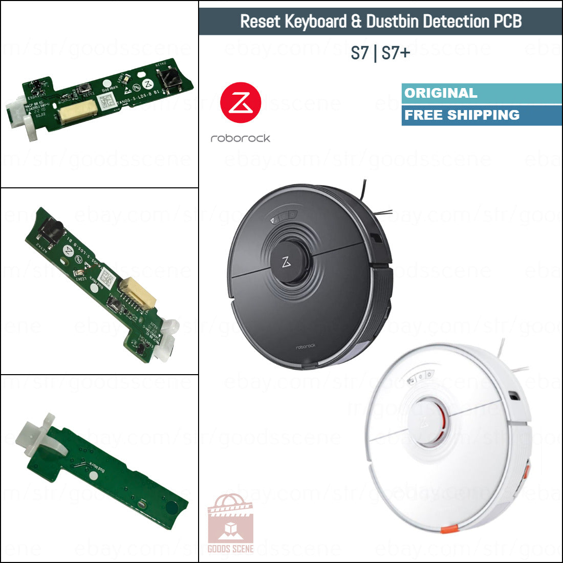 Roborock S7, S7+ | Original Spare & Repair Parts: Reset Keyboard & Dustbin Detection PCB Board