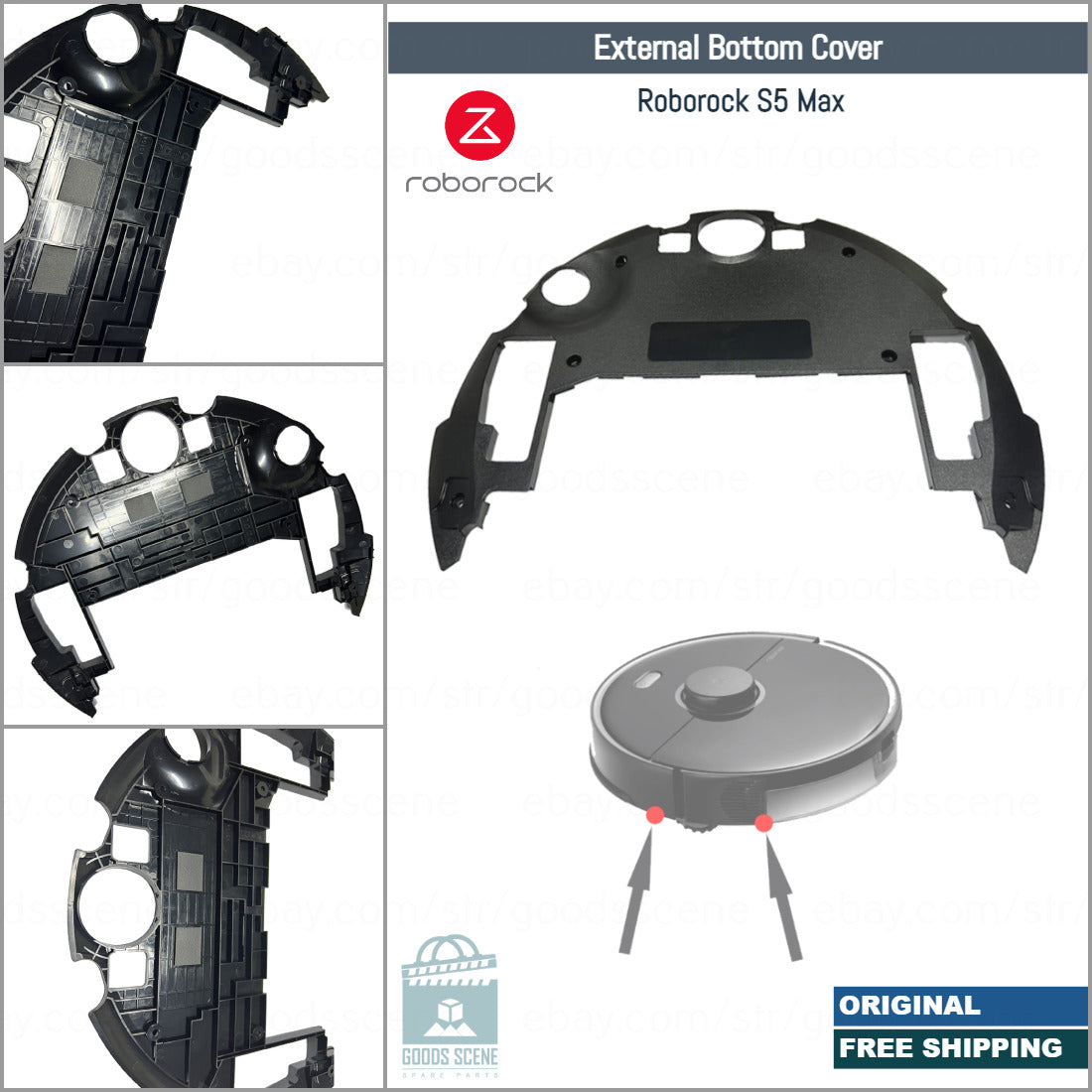 Roborock S5 Max | Original Spare Parts: Bottom Battery Cover Coat Replacement