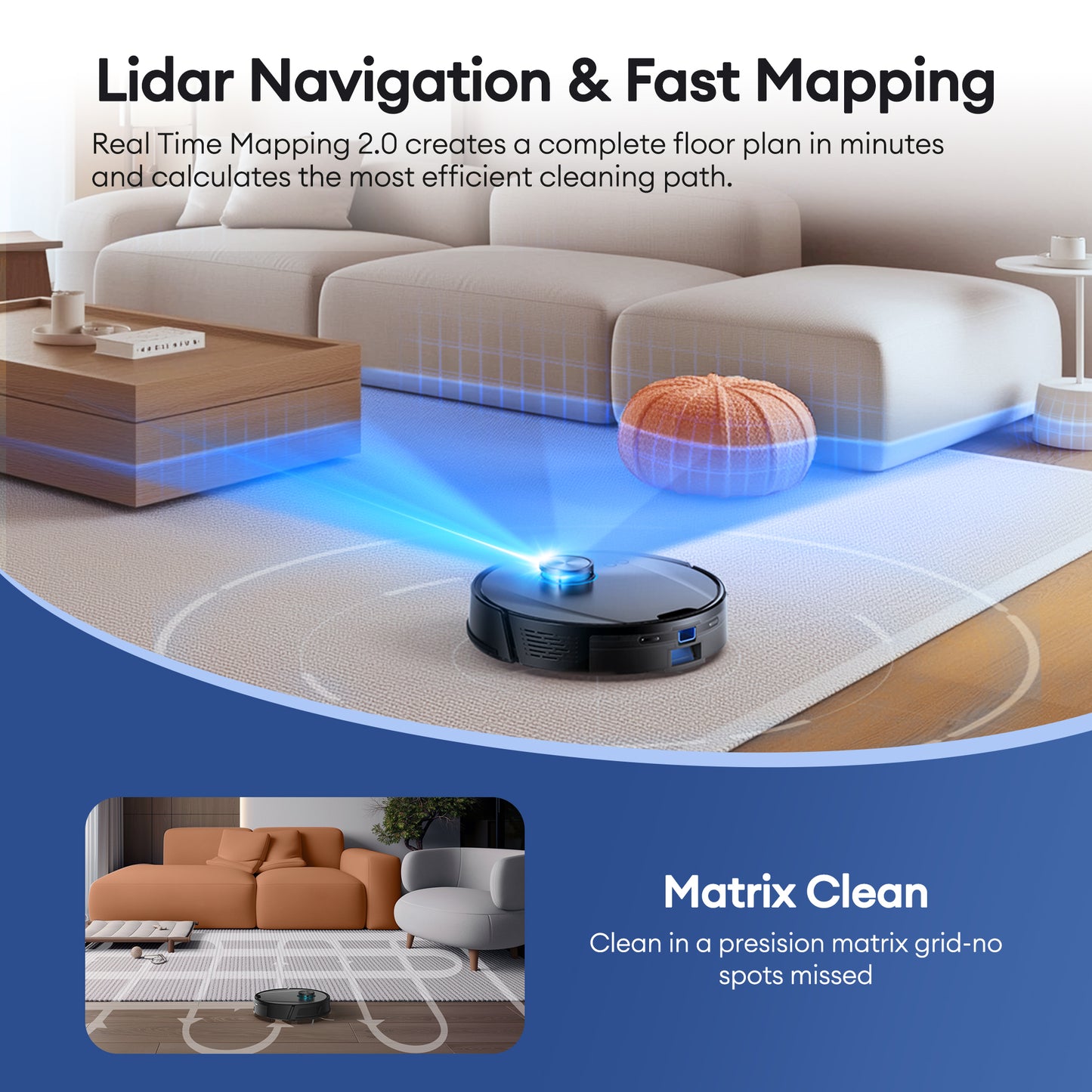 Ultenic T20 Pro Robot Vacuum Cleaner & Mop | 8000Pa Suction, AI LiDAR Navigation & Self-Empty Station