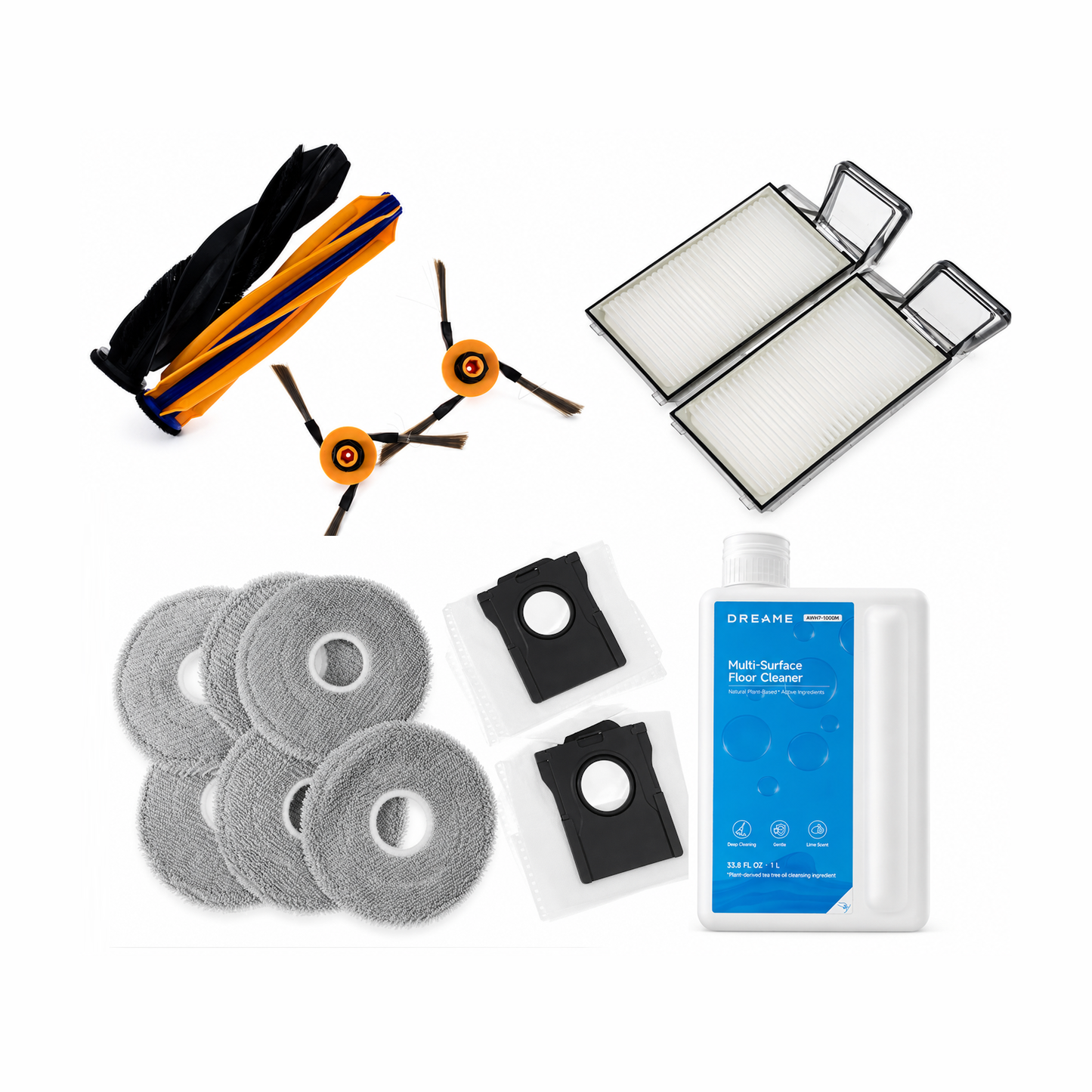Dreame X60 Ultra, X60 Ultra Complete, X60 Master, X60 Max Ultra, X60 Max Ultra Complete, X60 Max Master | Original Consumable Parts & Accessories: Brushes, Mops, HEPA Filters, Dust Bags, Cleaning Liquid (Kit)